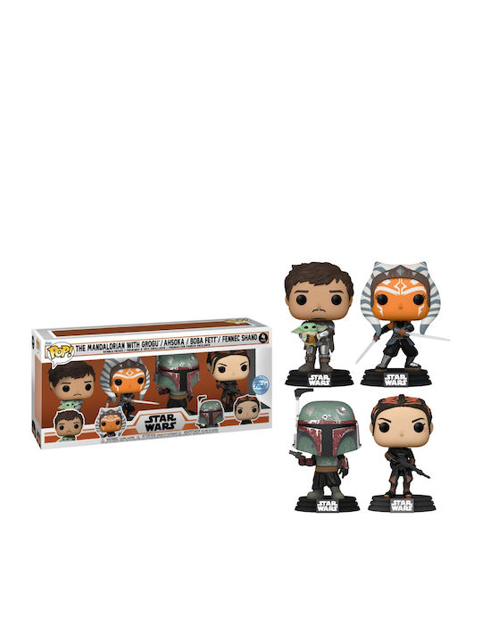 Funko Pop! Filme: Mandalorian with Grogu, Ashoka, Boba Fett & Fennec Shand 4er-Pack Sonderausgabe 4Stück