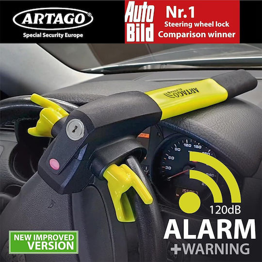 Artago Anti-theft Car Steering Wheel Lock with Alarm