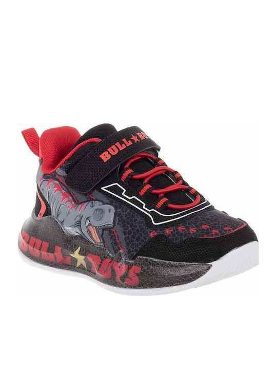 T-rex Παιδικά Sneakers με Σκρατς & Φωτάκια Μαύρα