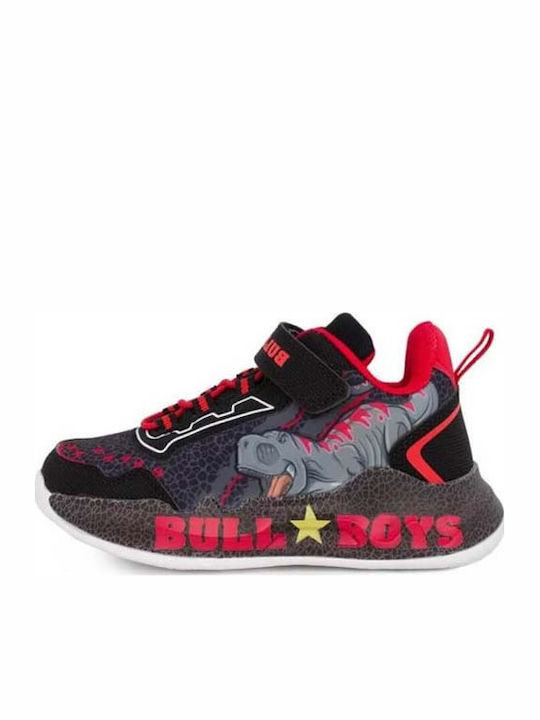 T-rex Παιδικά Sneakers με Σκρατς & Φωτάκια Μαύρα