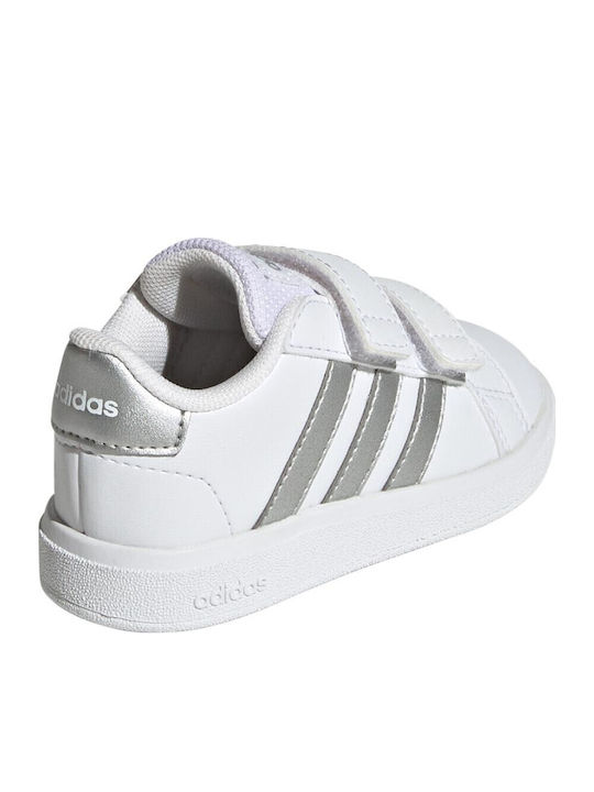 Grand Court 2.0 CF I Kids Sneakers with Hoop & Loop Closure Cloud White / Matte Silver