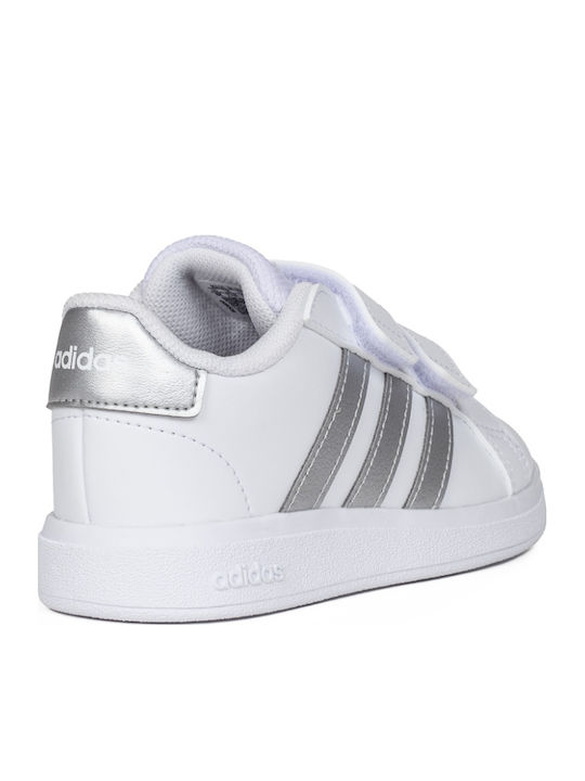 Grand Court 2.0 CF I Kids Sneakers with Hoop & Loop Closure Cloud White / Matte Silver