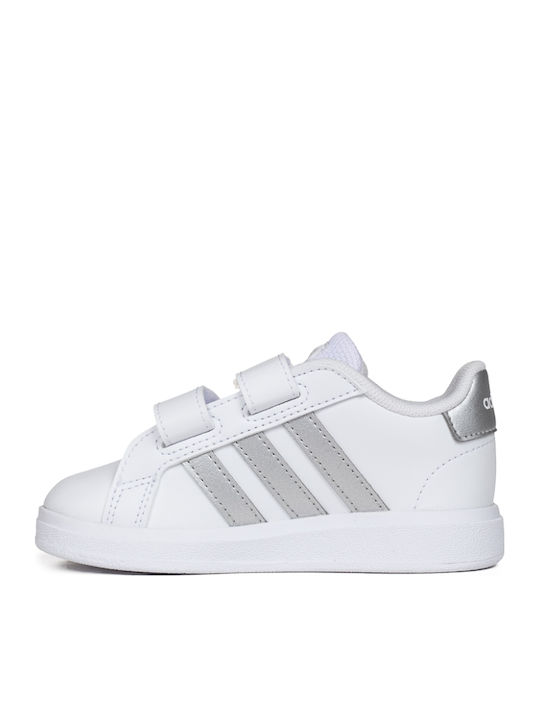 Grand Court 2.0 CF I Kids Sneakers with Hoop & Loop Closure Cloud White / Matte Silver