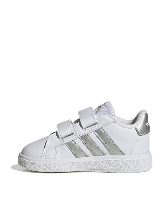 Grand Court 2.0 CF I Kids Sneakers with Hoop & Loop Closure Cloud White / Matte Silver
