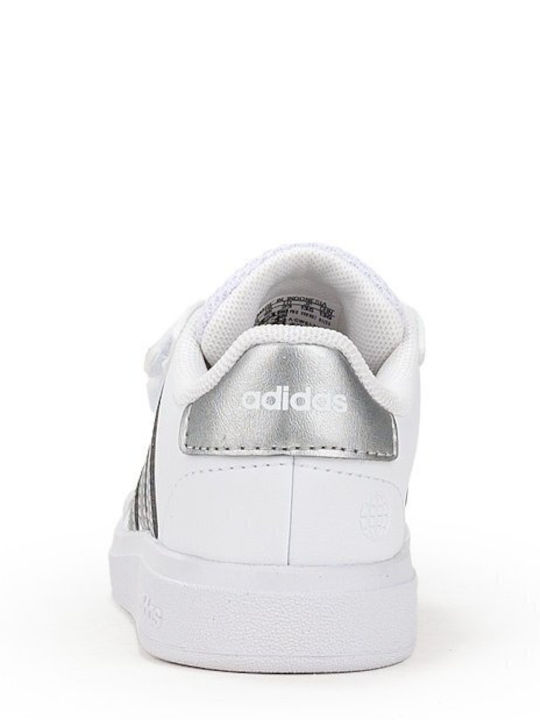 Grand Court 2.0 CF I Kids Sneakers with Hoop & Loop Closure Cloud White / Matte Silver