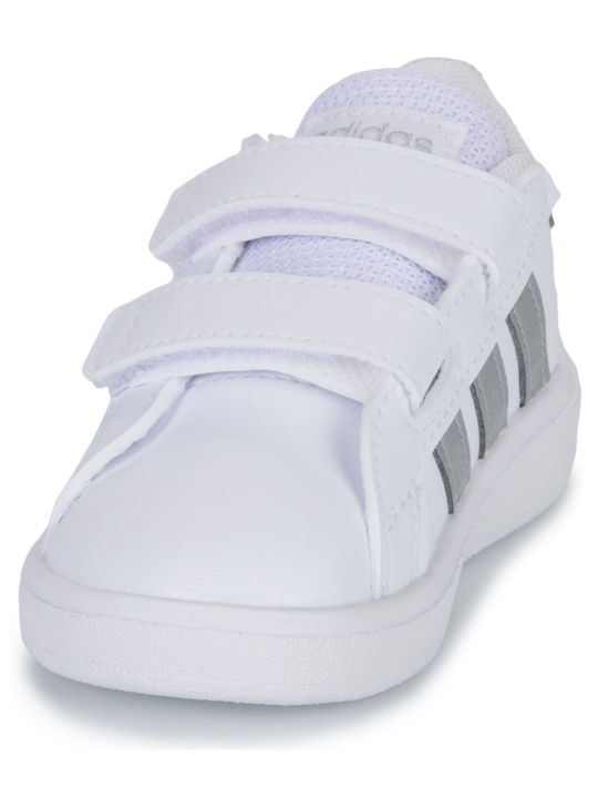 Grand Court 2.0 CF I Kids Sneakers with Hoop & Loop Closure Cloud White / Matte Silver
