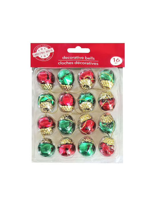 Καμπανάκια Σχέδιο Κουκουνάρι Σετ=16τεμ 2x2cm Xmasfest 1133614