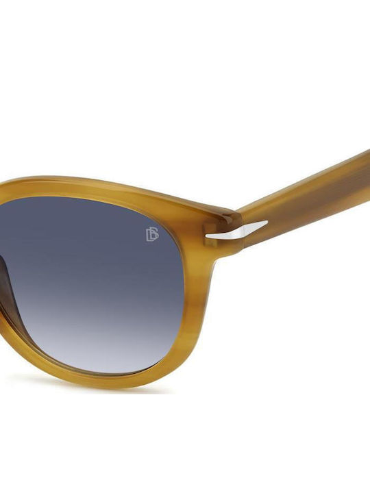 David Beckham Men's Sunglasses with Yellow Plastic Frame and Blue Gradient Lens DB 1198/S B4L/08