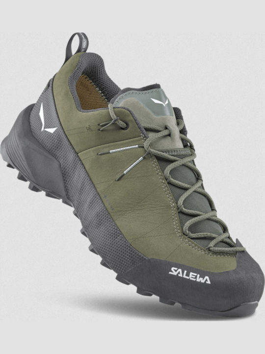 Salewa Wildfire Leather 2 Men's Waterproof Hiking Shoes With Gore-Tex Membrane Green