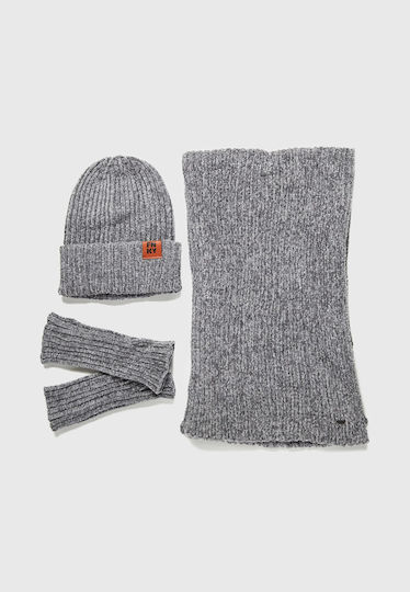 Beanie Beanie with Rib Knit in Gray color