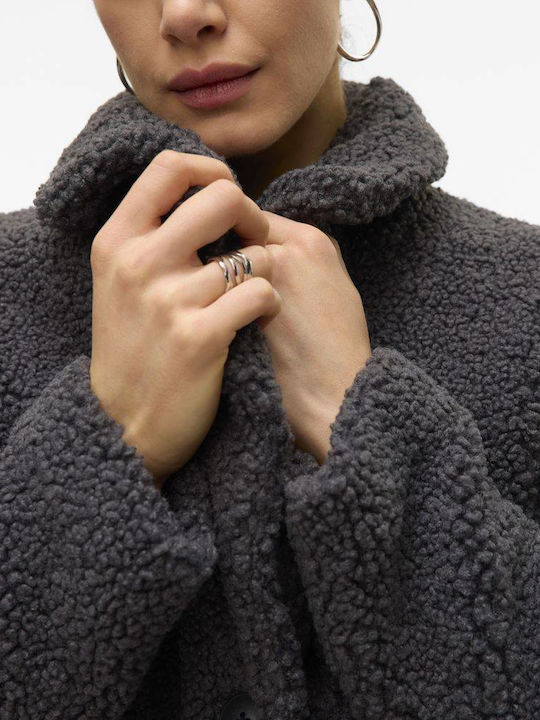 Women's Black Coat Teddy