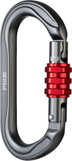 Fixe Oliba Screw Lock Anthracite Red Carabiner Ασφαλειας