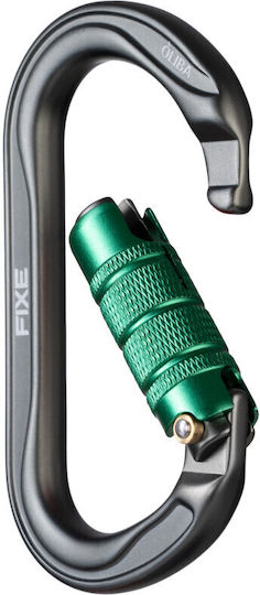 Fixe Oliba Triple Lock Anthracite Green Carabiner Ασφαλειας