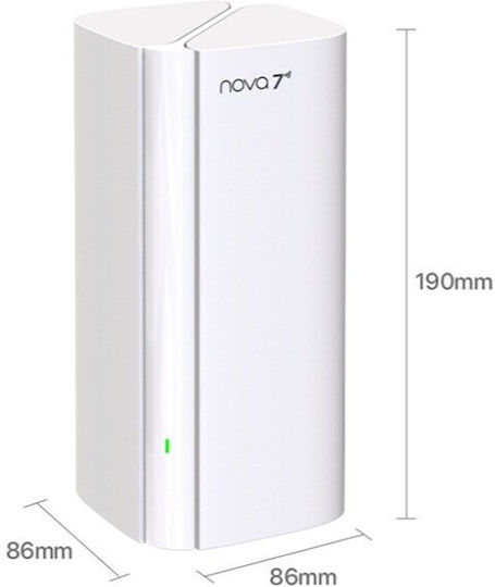 Tenda EE3 Pro WiFi Mesh Network Access Point Wi‑Fi 7 Dual Band (2.4 & 5GHz) in Double Kit White