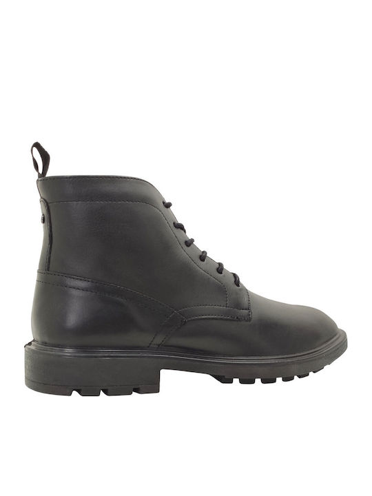 Leather Black Men's Boots Waterproof Anatomical with Zipper