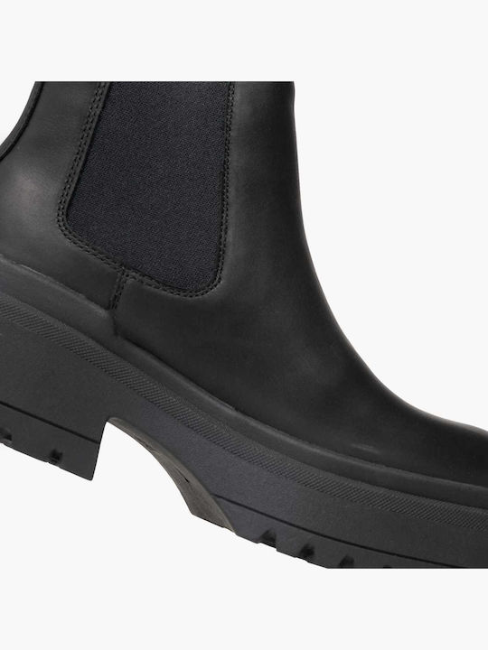 Ghete Dama Bocanci De Piele Negri Booties