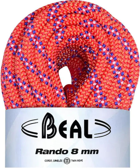 Beal Rando CR08.48.O Climbing Rope with Length 48m Orange