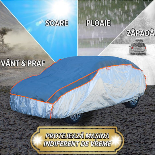 Smartic Acoperă Auto Pentru Grindină Hatchback M 430 X 160 X 120 Cm Cu Încuietoare Antifurt Impermeabilă Soare Îngheț Rezistentă La Praful Cu Ventilație Buzunare Dungi Reflectorizante Geantă De Depozitare Gri