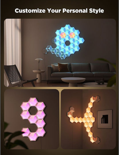Govee Smart Decorative Table Lamp Glide Panels Ultra LED RGBIC Hexagon 7pcs 3x3cm
