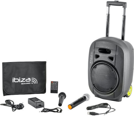 Ibiza Sound Ηχείο Karaoke με Ασύρματο Μικρόφωνο PORT8VHF-BT Μαύρο