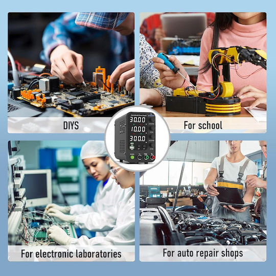 Sursă de Alimentare de Laborator 32 V 10 A DC Reglaj Fin Grosier prin Encoder Usb-c Usb-a 20 W Protecție la Supracurent OCP Ventilator de Răcire Intrare AC115V/230V Jesverty