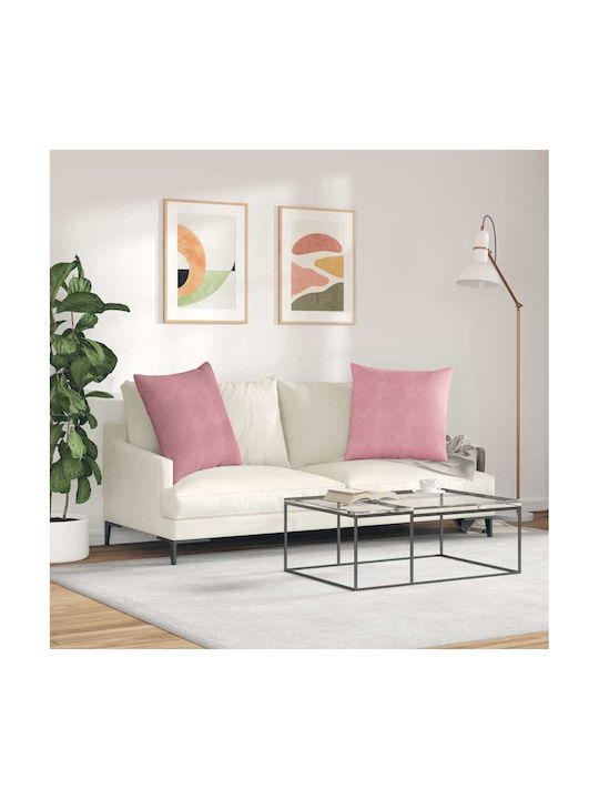 vidaXL Sofa-Kissen aus Samt Rosa 80x80cm