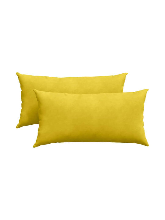 vidaXL Velvet Yellow Sofa Cushion 40x80cm