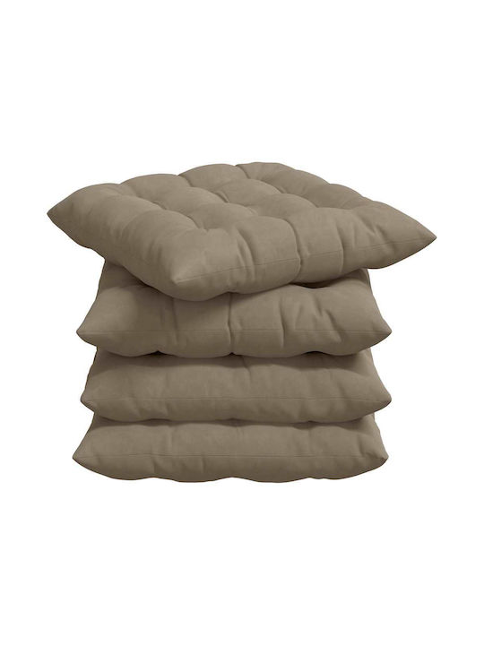 vidaXL Garden Chair Cushions Brown 4 Pieces 40x40cm