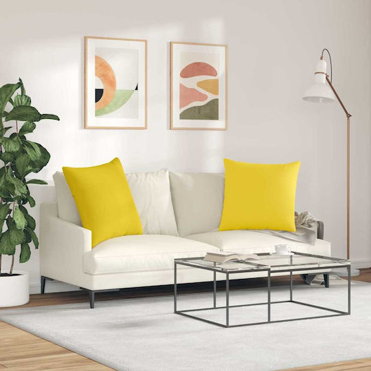 vidaXL Perna Galbenă 2 Bucăți 60x60 cm vidaXL Perna Galbenă 2 Bucăți 60x60 cm