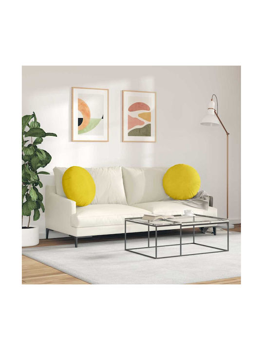 vidaXL Velvet Yellow Sofa Cushion 40x40cm
