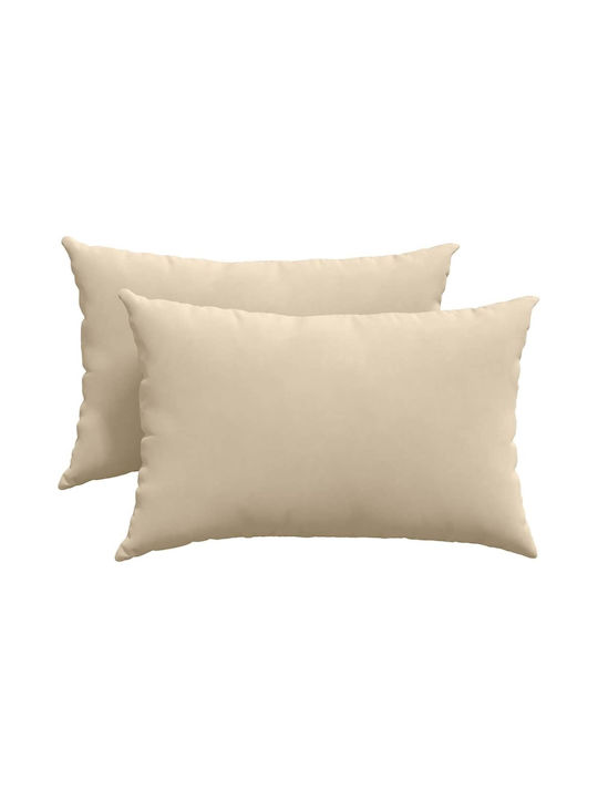vidaXL Sofa-Kissen Cream 2Stück 40x60cm.
