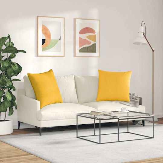 vidaXL Throw Pillow Soft Yellow 2 Pieces 80x80cm vidaXL Throw Pillow Soft Yellow 2 Pieces 80x80cm
