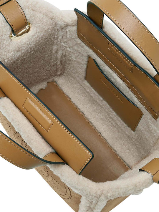 Leather Women's Bag Tote Handbag Beige