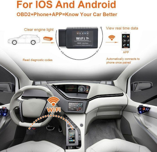 Pyramid Instrument de diagnosticare auto ELM 327 OBD 2 cu WiFi