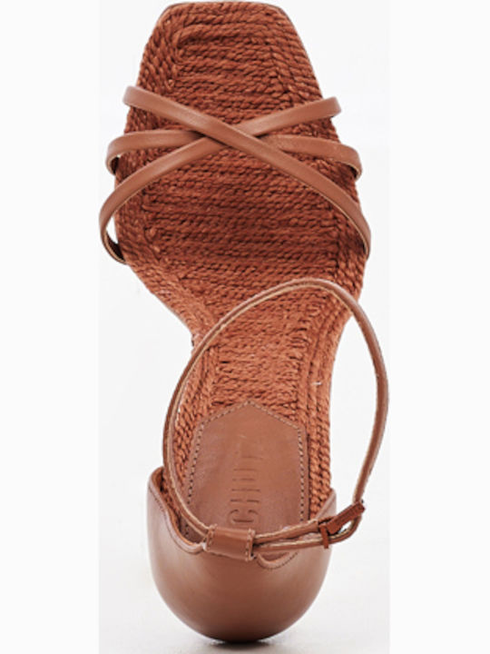 Leder Sandalen Dark Nude