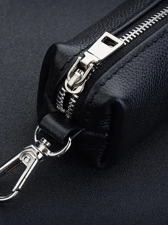 Gp & Max 355 Leder Schlüsselhülle Reißverschluss Brieftasche Schwarz