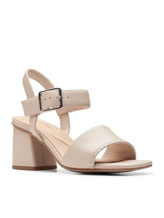 Siara65 Buckle Leder Sandalen Beige
