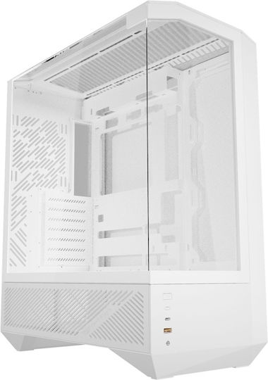 Darkflash DY460 Gaming Middle Tower Carcasă PC cu Deschidere Laterală Albă