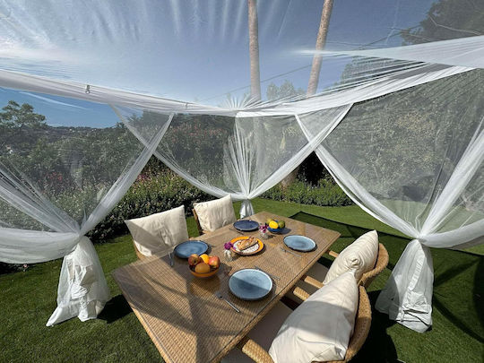 Moskitonetz Terrasse 250x250 Cm Weiß Gazebo Garten
