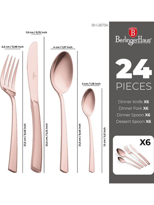 Berlinger Haus Сет ножове и вилице Сребрист 24бр