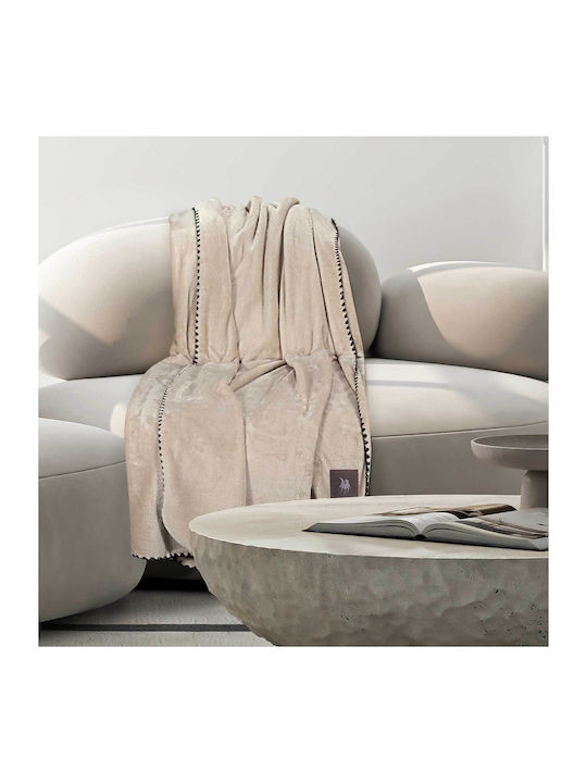 Greenwich Polo Club 4438 Κουβέρτα Fleece Καναπέ 130x170εκ. Beige