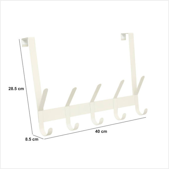 5Five Cârlig de Baie cu 5 Locuri cu șuruburi ​40x8.5cm Argintiu