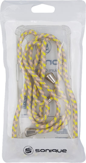 Калъф Силикон Каишка Sonique Armor Clear Motorola Edge 60 Fusion 5g Rainbow Жълт