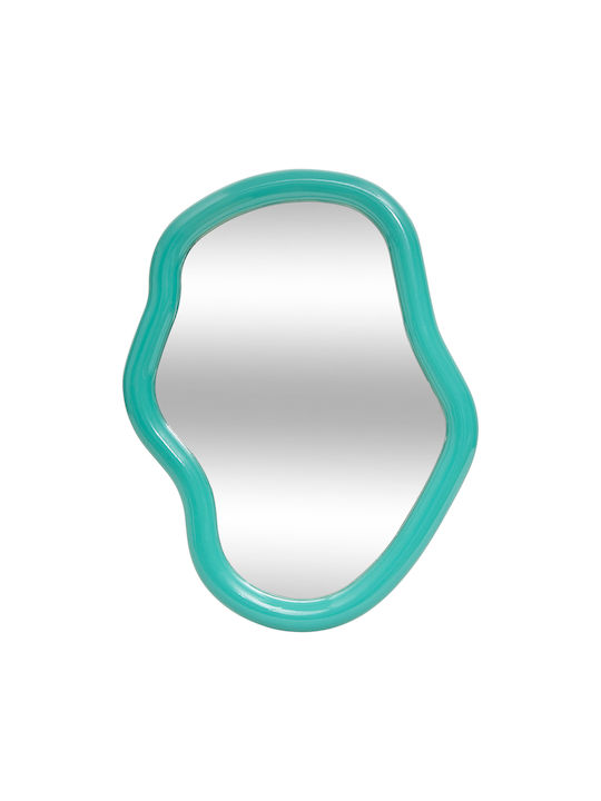 Reza Wall Mirror with Green Plastic Frame 33x25cm 1pcs