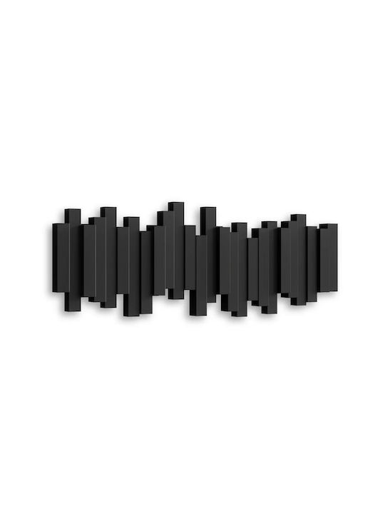 Umbra Κρεμάστρα Τοίχου Sticks Πλαστική 5 Θέσεων Μαύρη 49x3x18cm