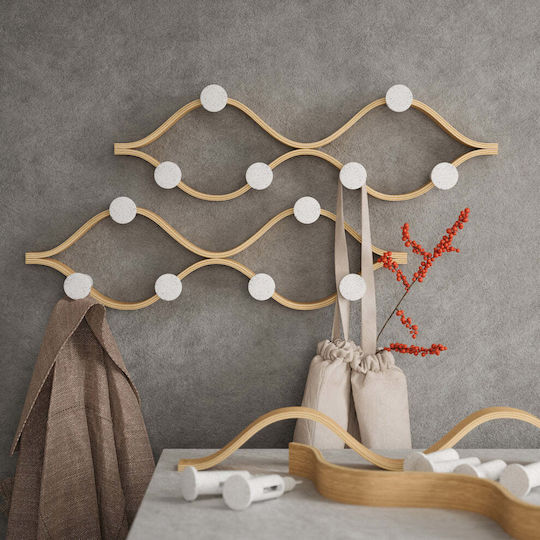 Umbra Wall Hanger Wooden 6 Hooks White 51x15x6cm