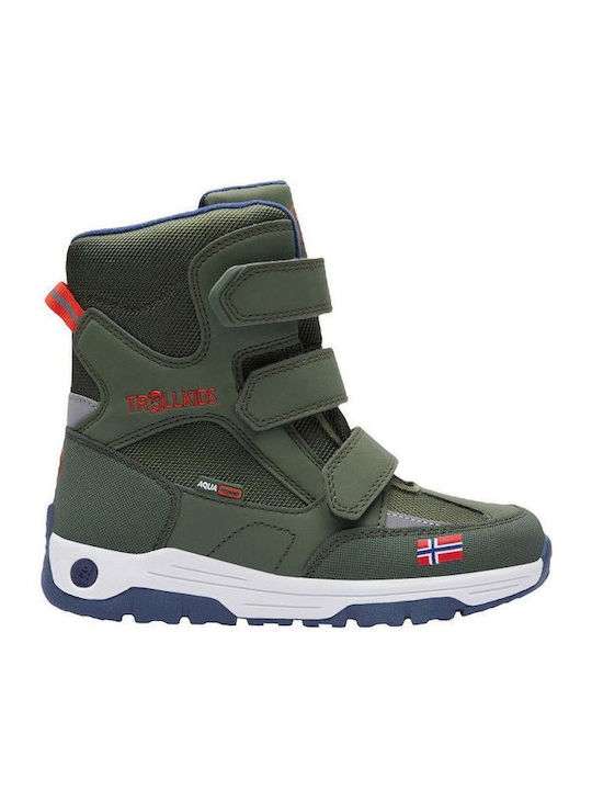 Kids Snow Boots with Velcro Green