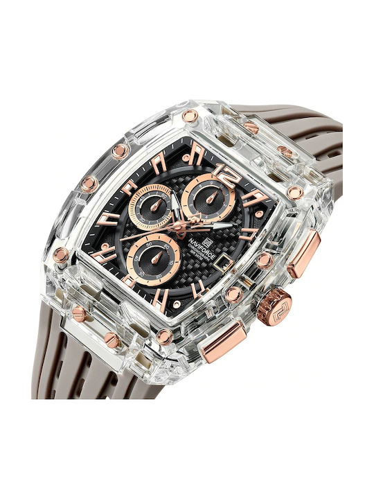 Naviforce Ceas Bărbați 42.5mm Baterie cu Curea Gri Din Cauciuc