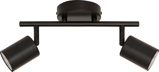 Doppel Spot mit Fassung GU10 in Schwarz Farbe Doppel Spot mit Fassung GU10 in Schwarz Farbe