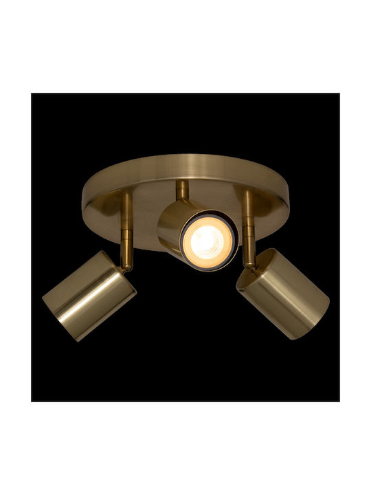 Dreifach Spot mit Fassung GU10 in Gold Farbe